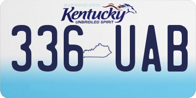 KY license plate 336UAB