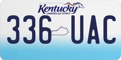 KY license plate 336UAC