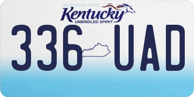 KY license plate 336UAD