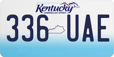 KY license plate 336UAE