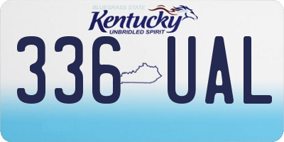 KY license plate 336UAL
