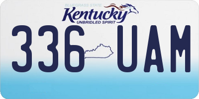 KY license plate 336UAM