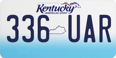 KY license plate 336UAR
