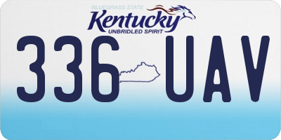 KY license plate 336UAV