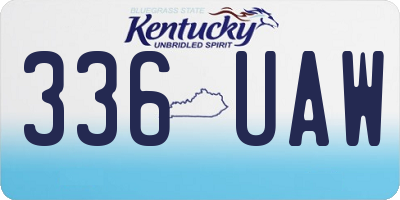 KY license plate 336UAW