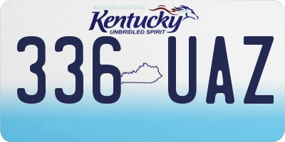 KY license plate 336UAZ