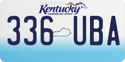 KY license plate 336UBA