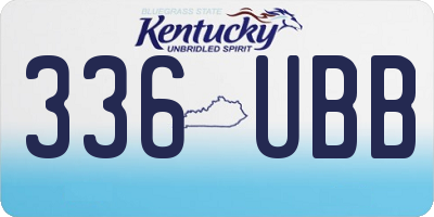KY license plate 336UBB