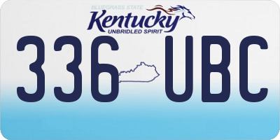 KY license plate 336UBC