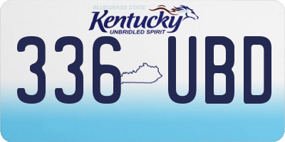 KY license plate 336UBD