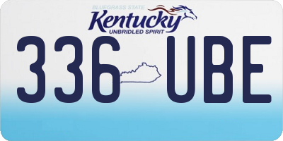 KY license plate 336UBE