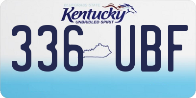 KY license plate 336UBF