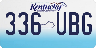 KY license plate 336UBG