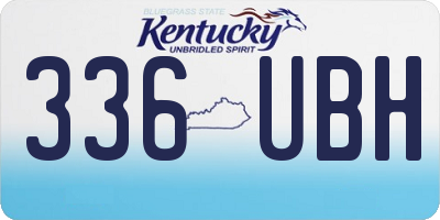 KY license plate 336UBH