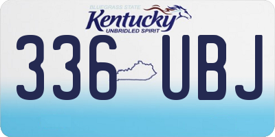 KY license plate 336UBJ