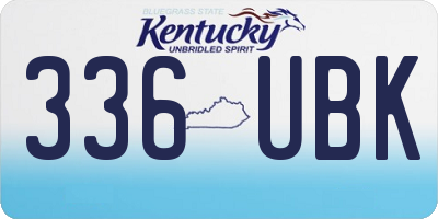 KY license plate 336UBK