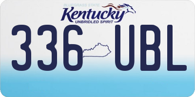 KY license plate 336UBL