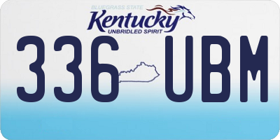 KY license plate 336UBM