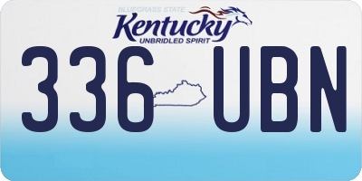 KY license plate 336UBN