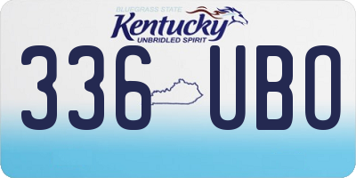 KY license plate 336UBO
