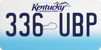 KY license plate 336UBP