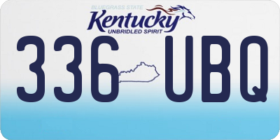 KY license plate 336UBQ