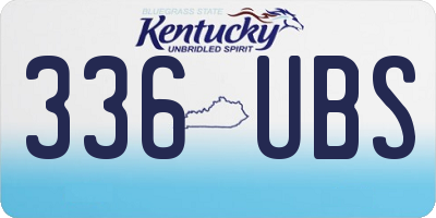 KY license plate 336UBS