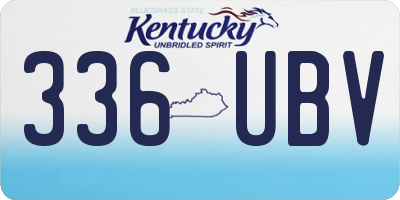 KY license plate 336UBV