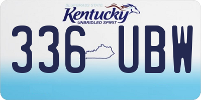 KY license plate 336UBW