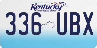 KY license plate 336UBX