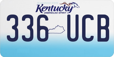 KY license plate 336UCB