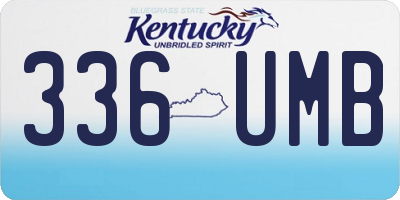 KY license plate 336UMB