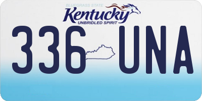 KY license plate 336UNA