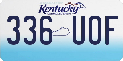 KY license plate 336UOF
