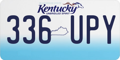 KY license plate 336UPY