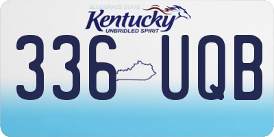 KY license plate 336UQB