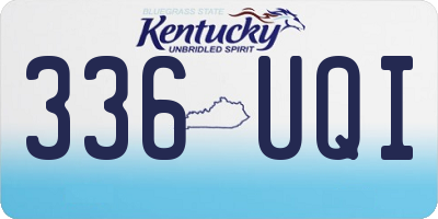 KY license plate 336UQI