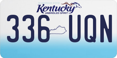 KY license plate 336UQN