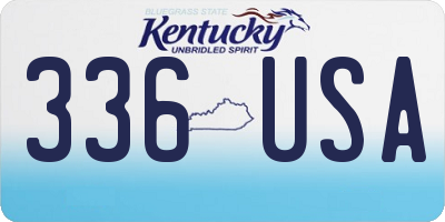 KY license plate 336USA