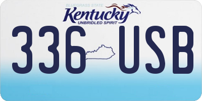 KY license plate 336USB