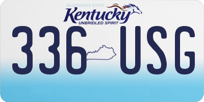 KY license plate 336USG