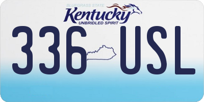 KY license plate 336USL