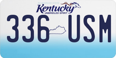 KY license plate 336USM