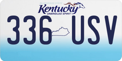 KY license plate 336USV