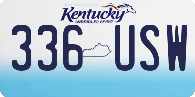 KY license plate 336USW