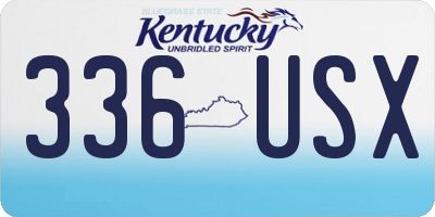 KY license plate 336USX