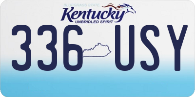 KY license plate 336USY