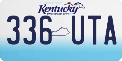 KY license plate 336UTA
