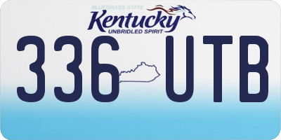 KY license plate 336UTB