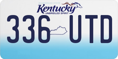 KY license plate 336UTD